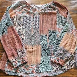 Northern Reflections Boho Tie Blpuse size large